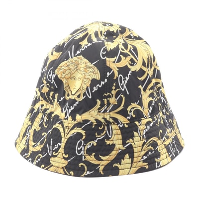 ヴェルサーチ VERSACE メデューサ バケット ハット 帽子 ポリエステル メンズ レディース ブラック系 / イエロー系 / ホワイト系 【中古】