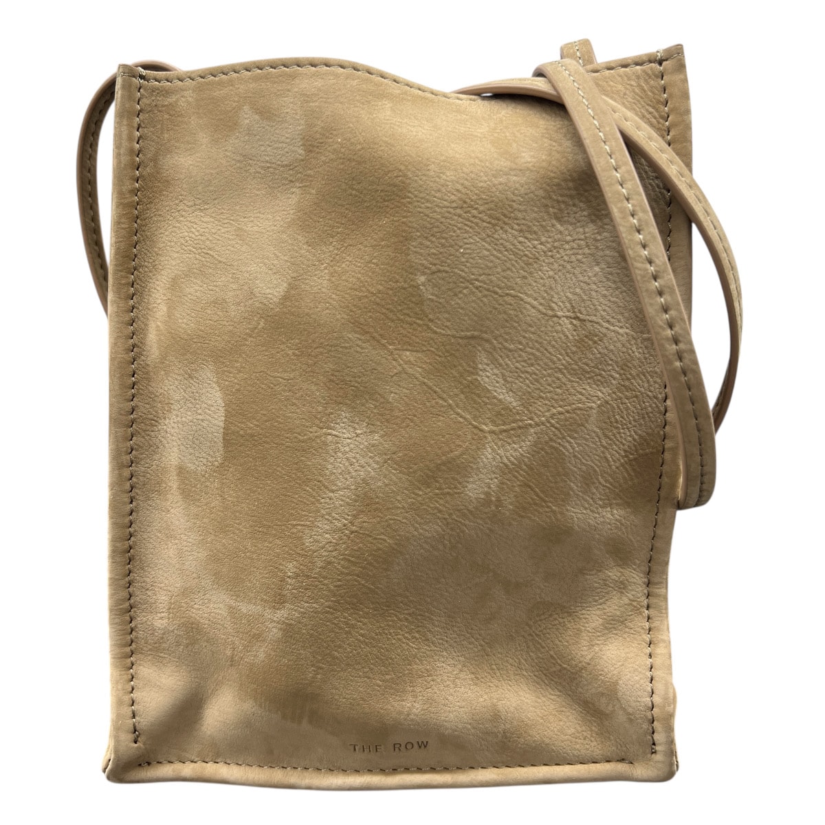 THE ROW 希少 極美品 ザロウ トゥゴー スモール ショルダーバッグ ヌバック レザー ベージュ ポシェット クロスボディミニバッグ Aランク 中古 鑑定済 ザロウバッグ