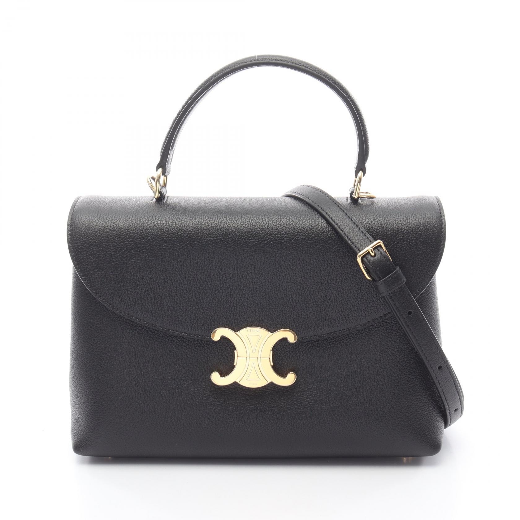 セリーヌ CELINE ミディアム ニノ 2WAY ハンドバッグ バッグ レザー レディース ブラック系 117523FXK38NO 【新品】