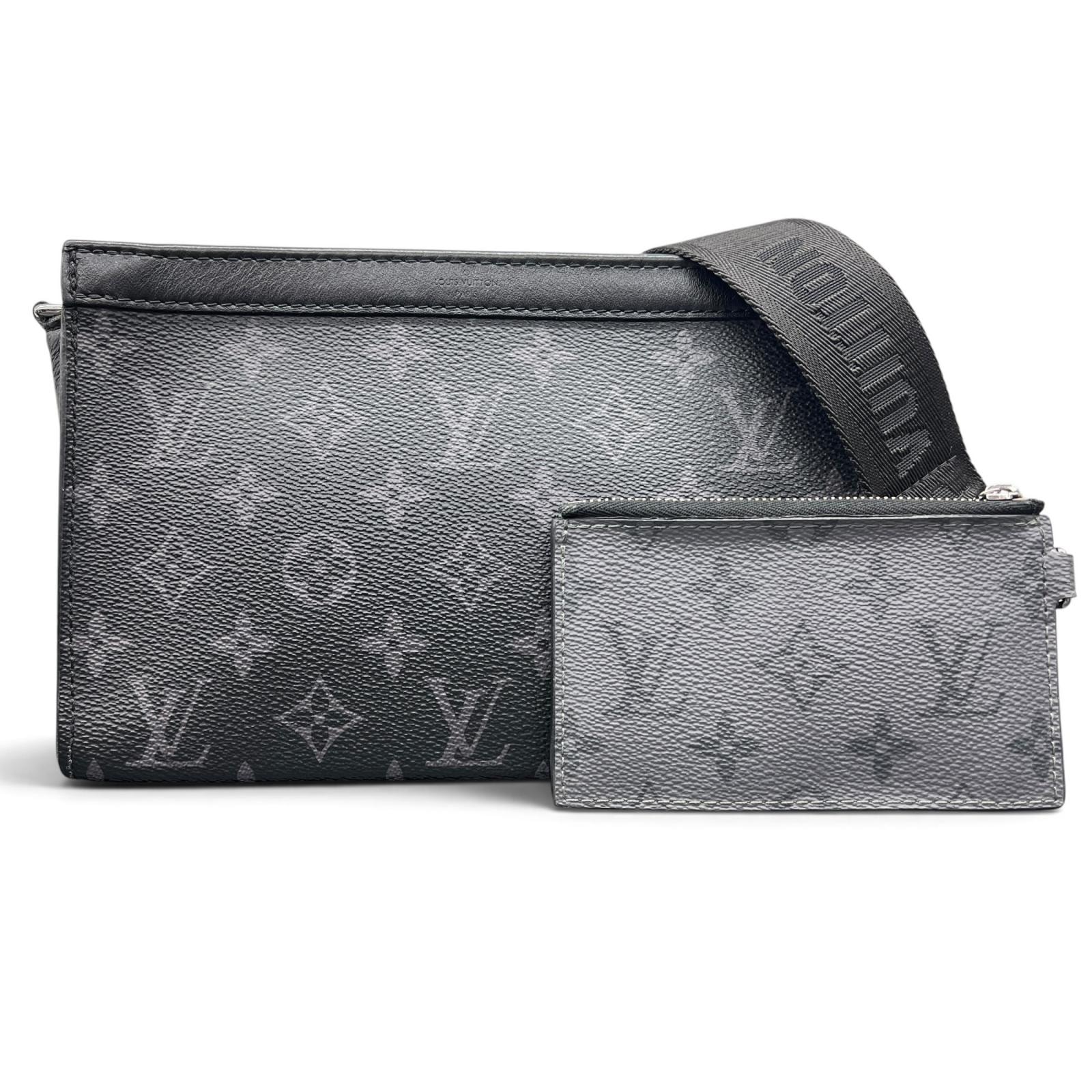 LOUIS VUITTON 美品 ルイヴィトン ガストン ウェアラブル ウォレット モノグラムエクリプス ショルダーバッグ M81124 PVC レザー RFID確認済 LV ABランク 中古 鑑定済【定価280,500円】
