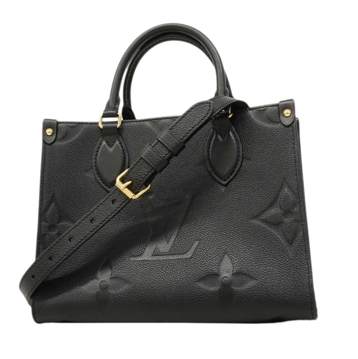 【6dc3700】ルイヴィトン ハンドバッグ モノグラム・アンプラント オンザゴーPM M45653 ノワール 2wayバッグ【中古】レディース