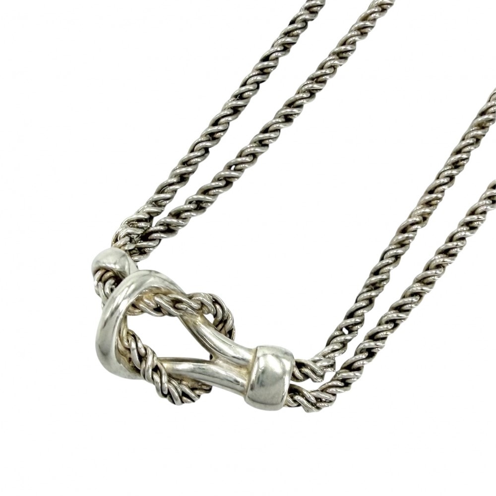 TIFFANY&Co. ティファニー ネックレス ダブルロープ センターノット ジュエリー アクセサリー シルバー925    レディース 約30.3g【中古品】