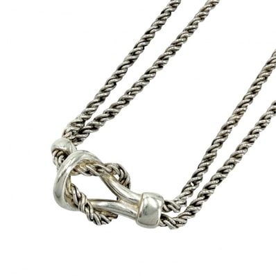 TIFFANY&Co. ティファニー ネックレス ダブルロープ センターノット ジュエリー アクセサリー シルバー925 レディース 約30.3g【中古品】