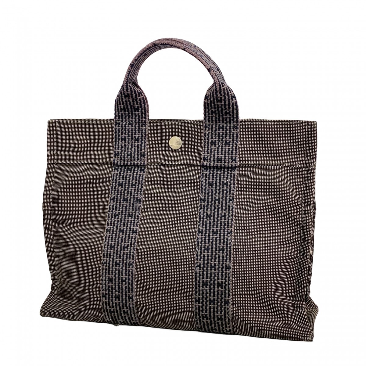 【6db2020】エルメス トートバッグ エールラインPM キャンバス グレー シルバー金具【中古】レディース