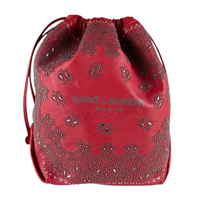 サンローラン SAINT LAURENT ショルダーバッグ レザー/メタル レッド レディース【中古】 z8254