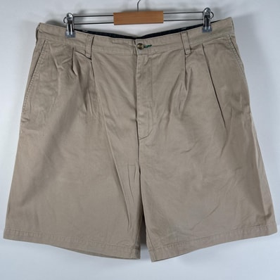 古着 90's/90年代 トミーヒルフィガー TOMMY HILFIGER ショートパンツ チノショーツ ワンポイントロゴ 大きいサイズ w38 ベージュ系 メンズ