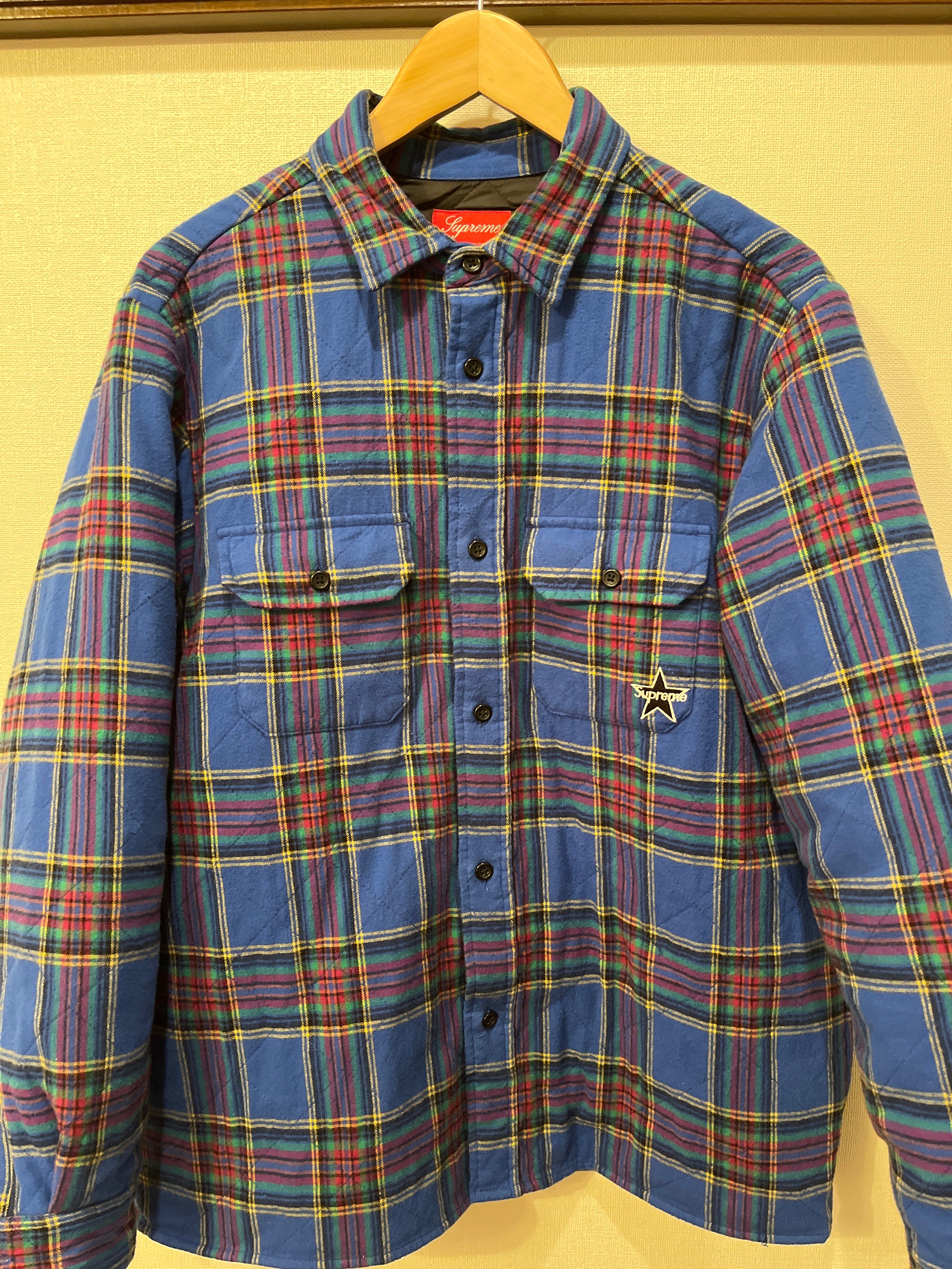 Supreme Quilted Plaid Flannel Shirt "Dusty Royal"