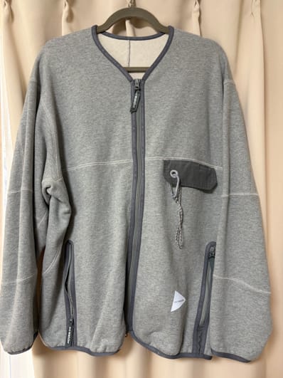 【極美品】 and wander sweat cardigan