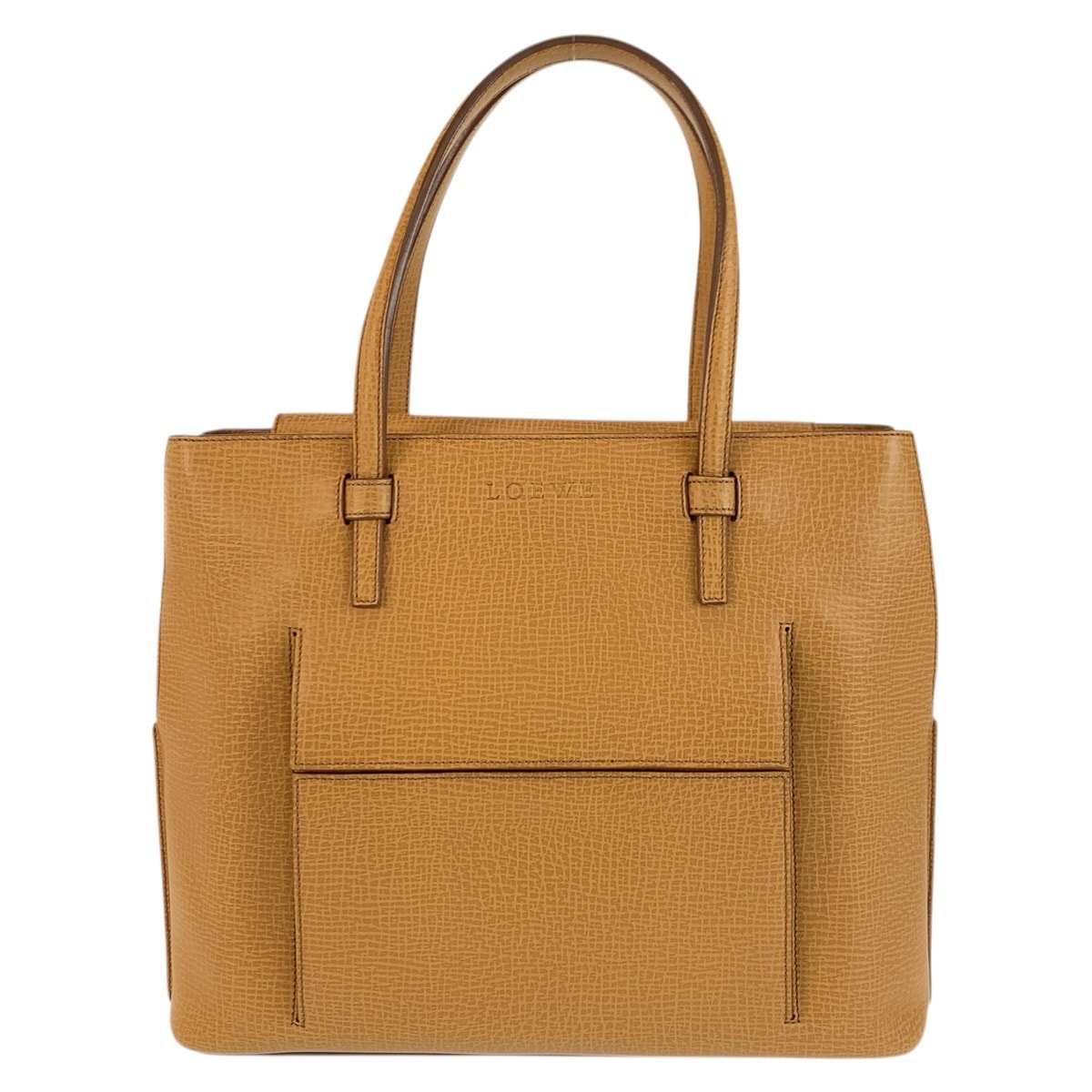 美品 LOEWE ロエベ ヴィンテージ ベージュ ゴールド金具 レザー ハンドバッグ トートバッグ 601911 【中古】