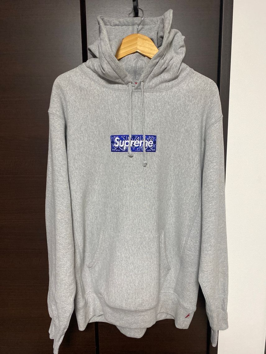 Supreme Bandana Box Logo Hooded Sweatshirt "Grey"