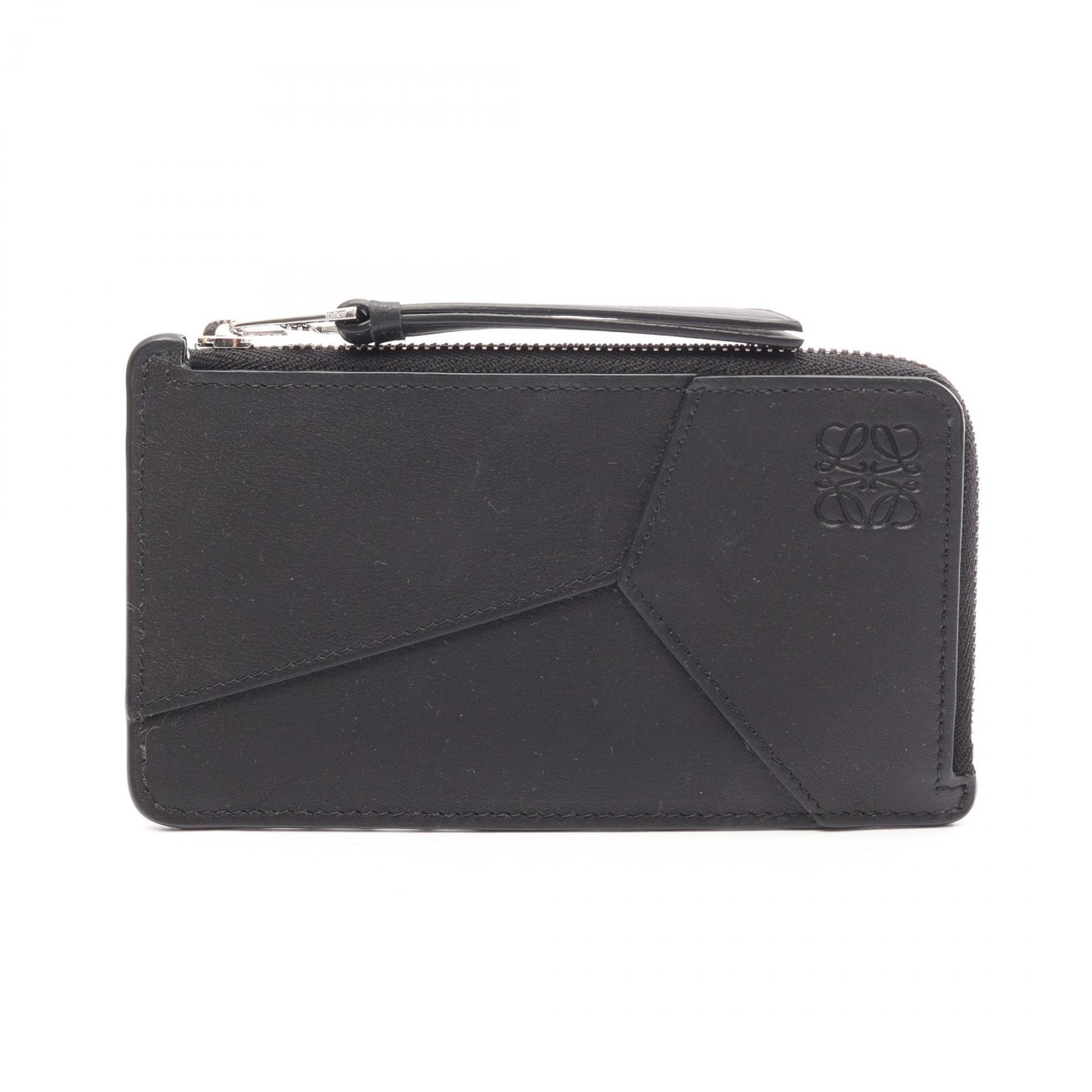 ロエベ LOEWE パズル コインカードホルダー カードケース コインケース 財布 レザー メンズ ブラック系 C510G17X05 【中古】