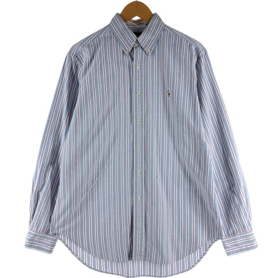 古着 ラルフローレン Ralph Lauren CLASSIC FIT 長袖 ボタンダウンストライプシャツ メンズL相当/eaa534799
