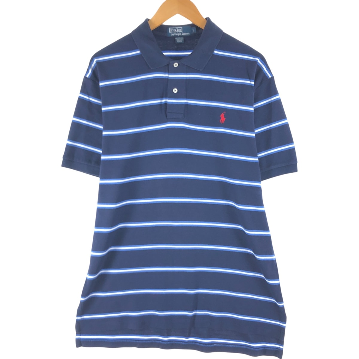 古着 ラルフローレン Ralph Lauren POLO by Ralph Lauren CUSTOM FIT 半袖 ボーダー ポロシャツ メンズL相当/eaa563875