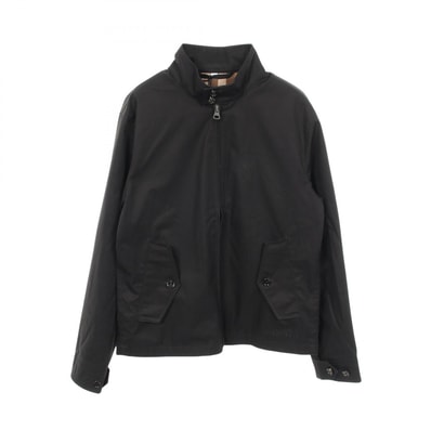 バーバリー BURBERRY ニューLINCOLNSHIRE ロゴ刺繍 ブルゾン 衣料品 アウター コットン メンズ ブラック系 【中古】