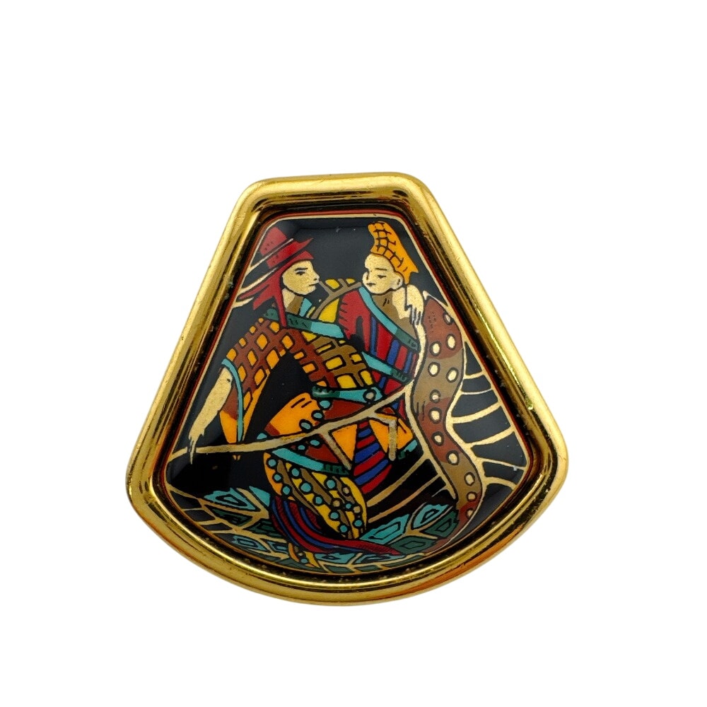 エルメス HERMES イヤリング エマイユ 片方のみ ゴールド