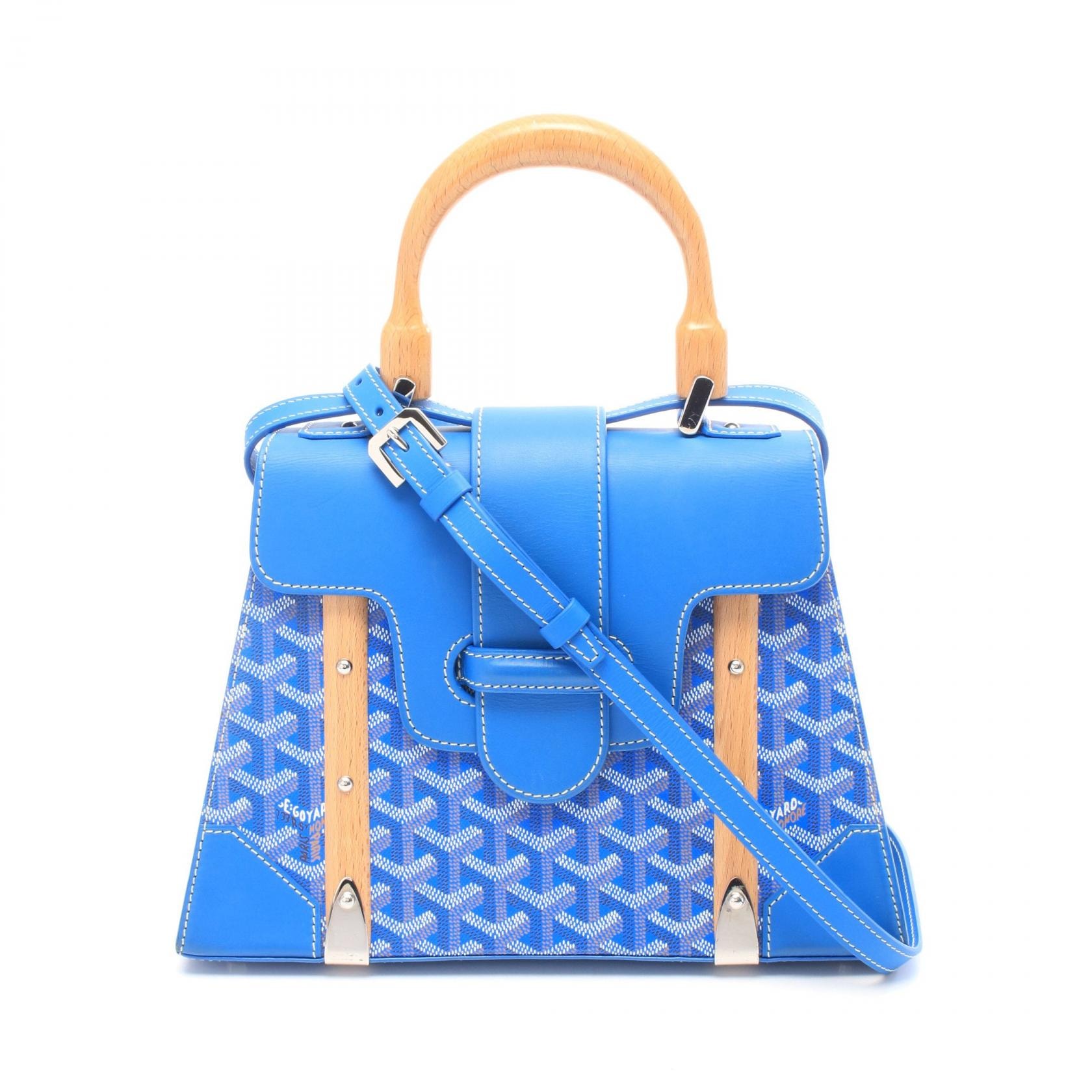 ゴヤール GOYARD サイゴンPM 2WAY ハンドバッグ バッグ PVCコーティングキャンバス レザー レディース ブルー系 / ホワイト系 / マルチカラー 【中古】