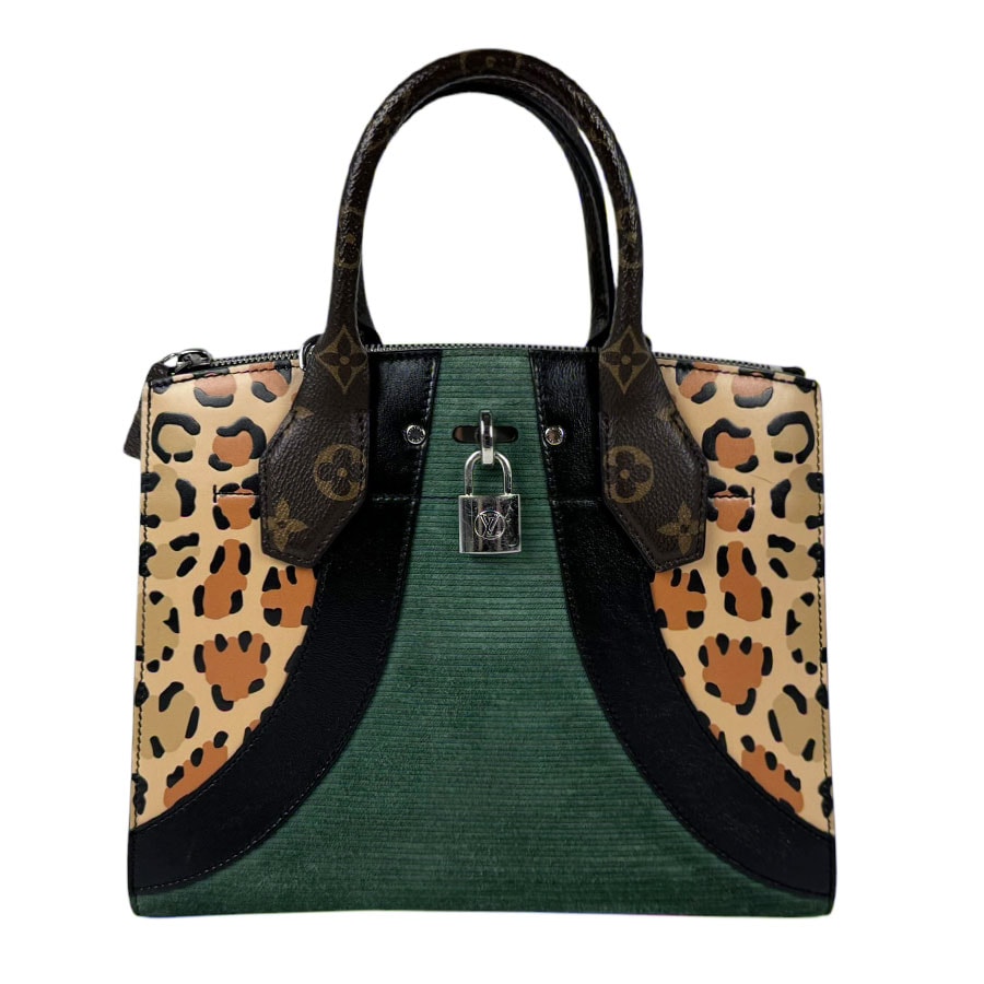 ルイ ヴィトン LOUIS VUITTON ハンドバッグ ショルダーバッグ ワイルドアニマルズ シティスティマー PM モノグラムキャンバス/レザー/スエード ブラウン/グリーン シルバー レディース M52126【中古】 z11170