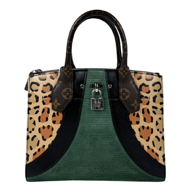ルイ ヴィトン LOUIS VUITTON ハンドバッグ ショルダーバッグ ワイルドアニマルズ シティスティマー PM モノグラムキャンバス/レザー/スエード ブラウン/グリーン シルバー レディース M52126【中古】 z11170