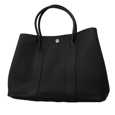 【6fa1748】エルメス トートバッグ ガーデンパーティPM ネゴンダ ブラック シルバー金具 W刻印【中古】レディース