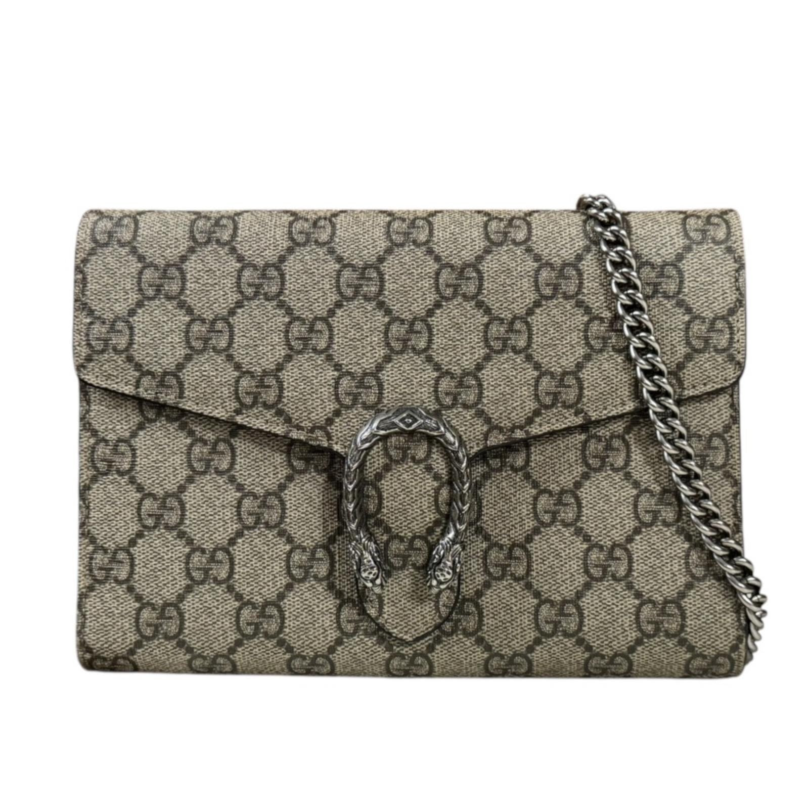 グッチ ディオニュソス ショルダーバッグ GGスプリームキャンバス 401231 ベージュ レディース GUCCI  中古