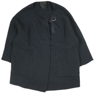 UNUSED アンユーズド 16AW 日本製 Collarless Coat BIGシルエット ウールノーカラーストラップコート US1214 00 ネイビー レディース アウター g26219