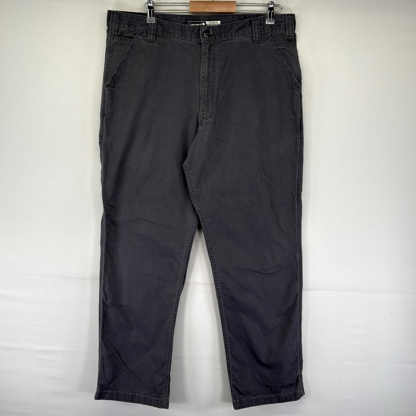 古着 カーハート Carhartt パンツ ダック ジッパーフライ ツールポケット ワーク ワンポイント  W38 L32  グレー系 メンズ