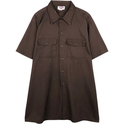 古着 90年代 ディッキーズ Dickies 半袖 ワークシャツ ボックスシャツ USA製 メンズXL相当 ヴィンテージ/eaa655374