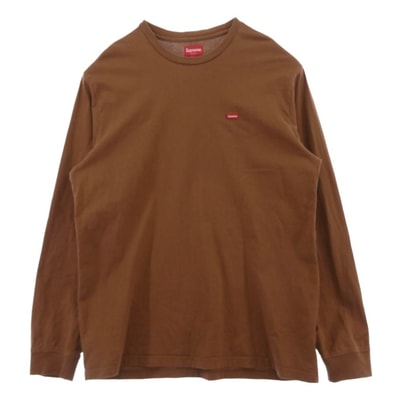Supreme シュプリーム カットソー 23SS small box logo l/s tee スモールボックスロゴ 長袖 Tシャツ ブラウン系 L【中古】