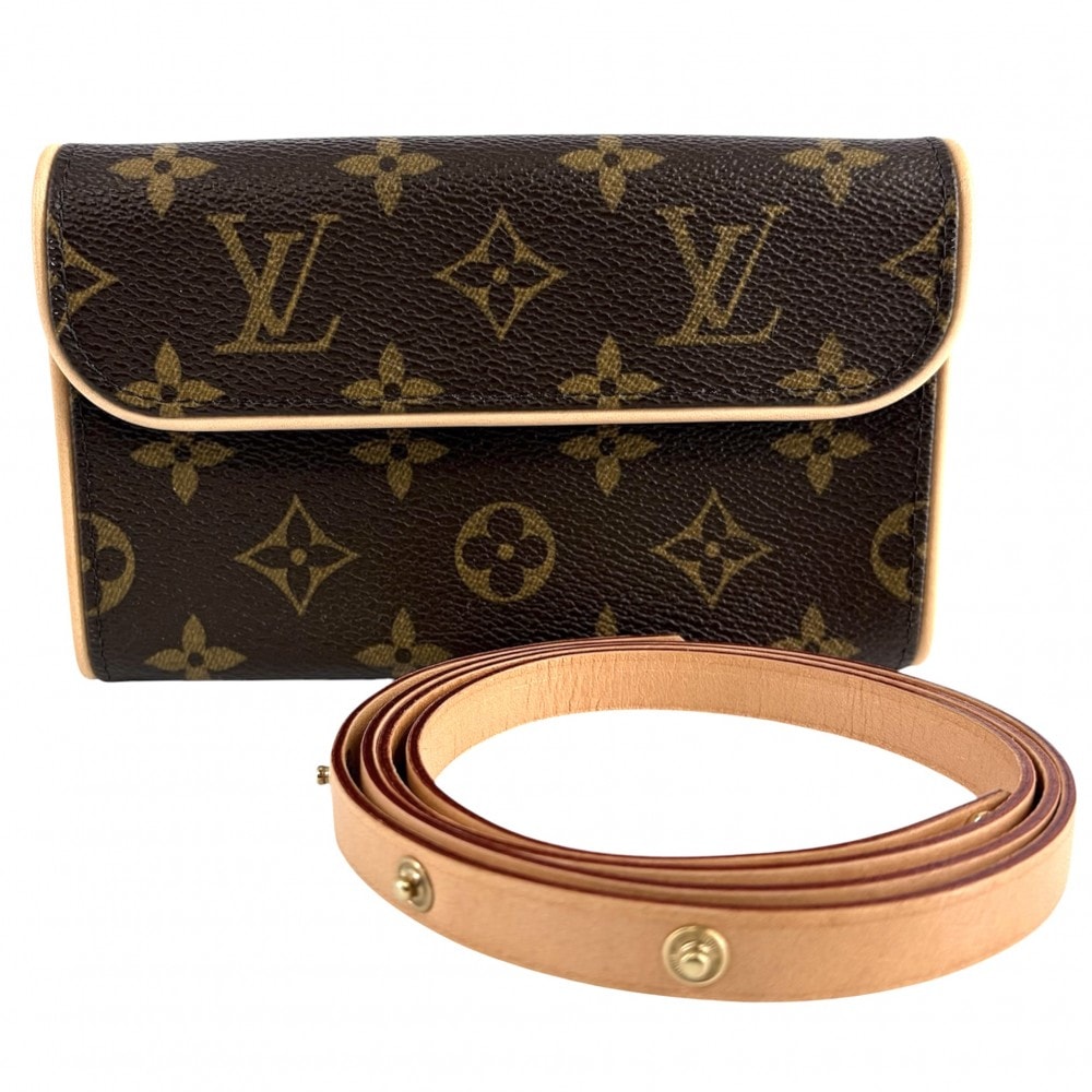 LOUIS VUITTON ルイヴィトン ウエストバッグ モノグラム ポシェットフロランティーヌ ボディバッグ ウエストポーチ M51855    ブラウン 茶 ゴールド金具 レディース 美品【中古品】