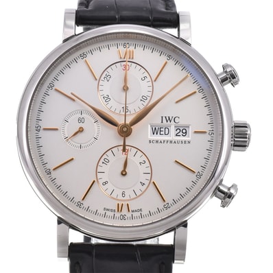 値下 ベルト訳あり IWC IWC SCHAFFHAUSEN IW391031 ポートフィノ クロノグラフ 自動巻き メンズ 箱・保証書付き R#146581