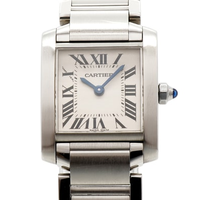 【6wib0090】カルティエ タンクフランセーズ SM W51008Q3 アイボリー文字盤【中古】腕時計 レディース