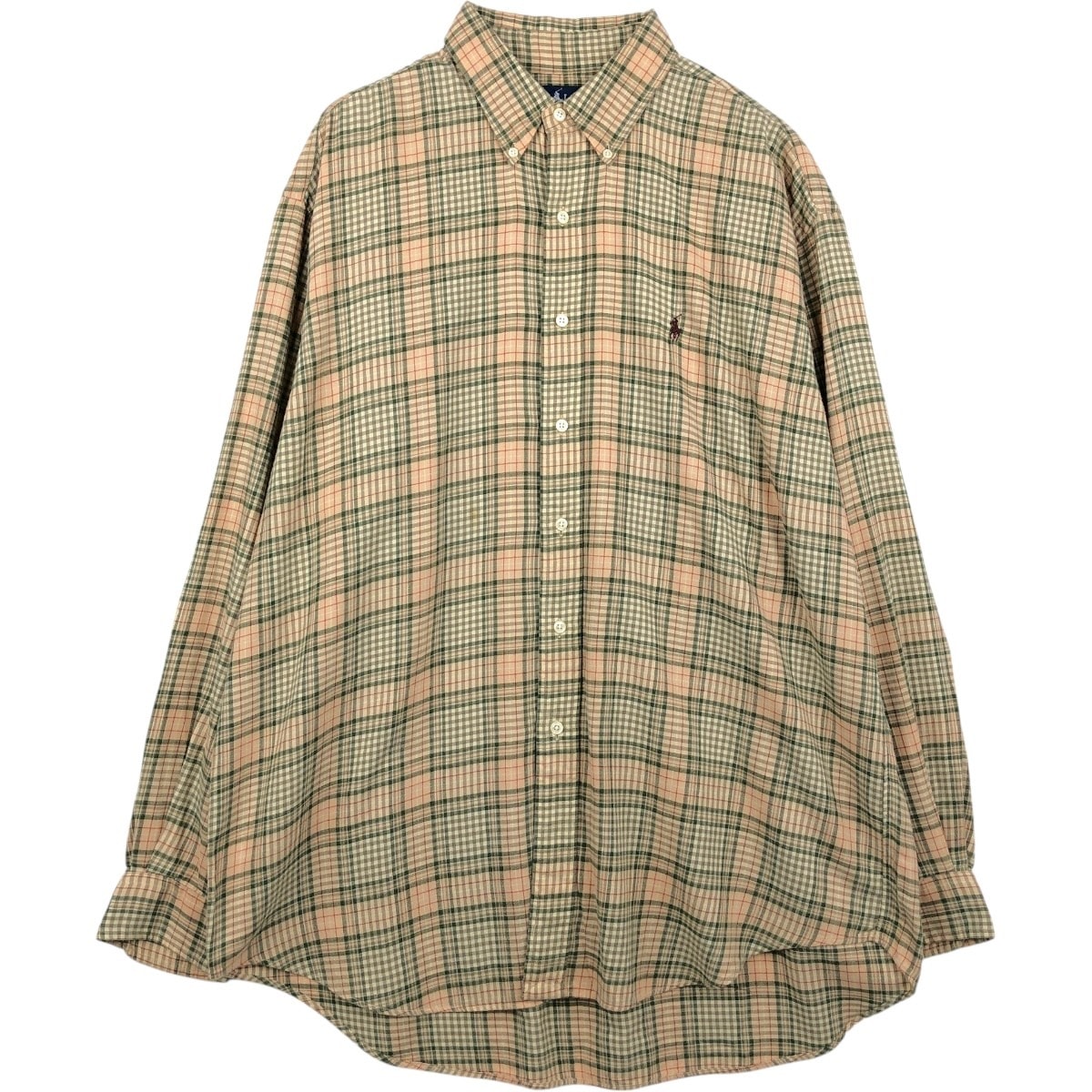 古着 ラルフローレン Ralph Lauren CLASSIC FIT クラシックフィット 長袖 ボタンダウンチェックシャツ メンズL相当/eaa659237