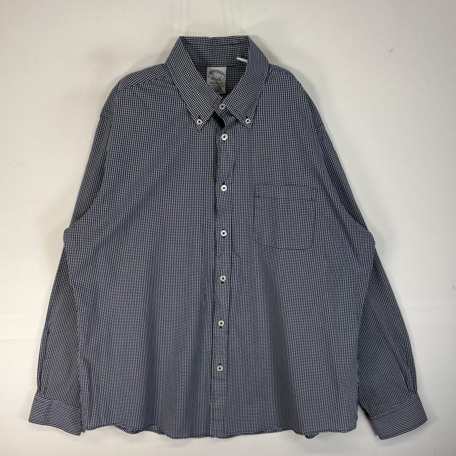 古着 ブルックスブラザーズ Brooks Brothers 長袖シャツ 胸ポケ REGENT ボタンダウン L ブルー系 チェック メンズ