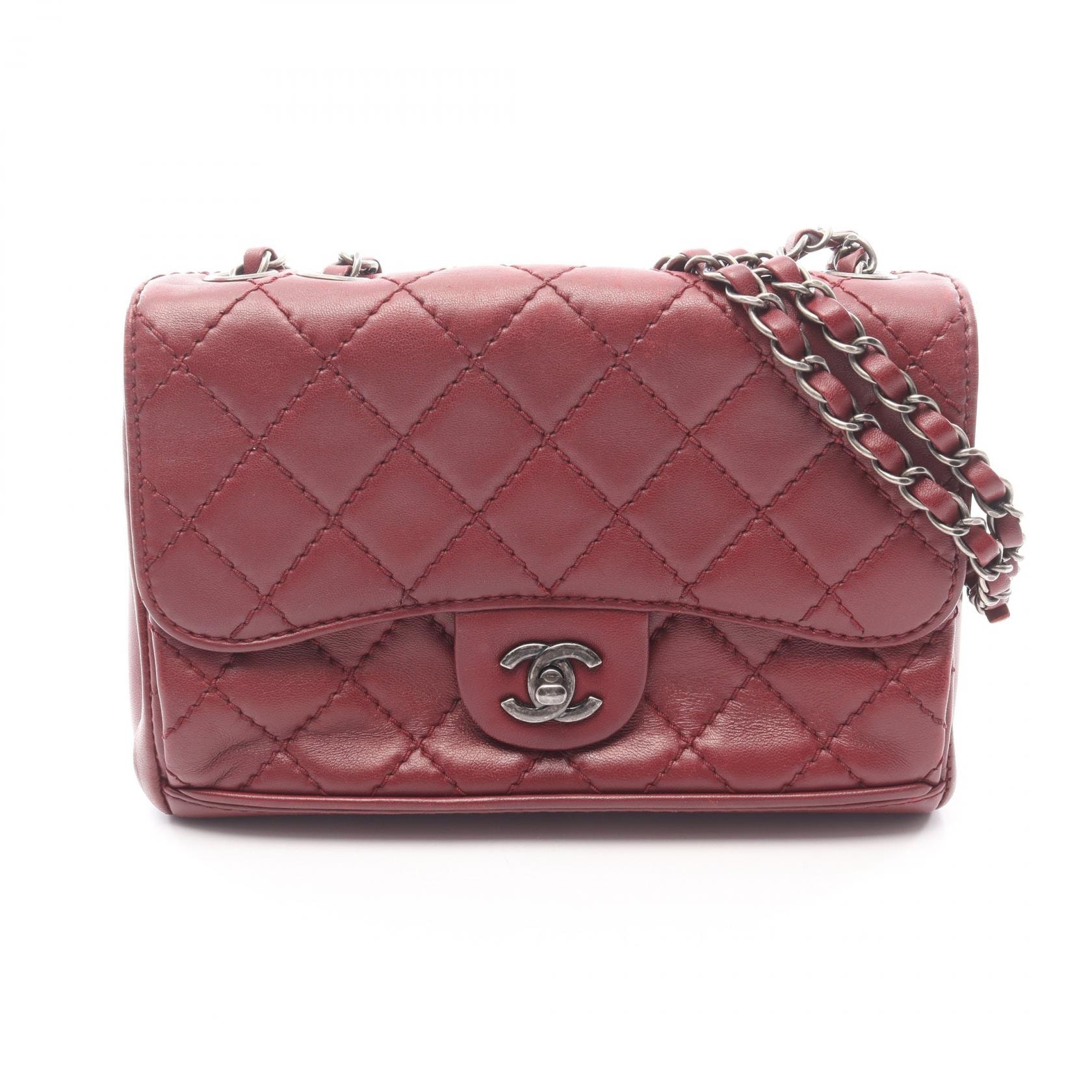 シャネル CHANEL マトラッセ ショルダーバッグ バッグ ラムスキン(羊革) レディース ボルドー系 【中古】