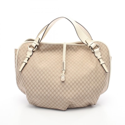 セリーヌ CELINE マカダム トートバッグ バッグ PVCコーティングキャンバス レザー レディース ベージュ系 / アイボリー系 【中古】