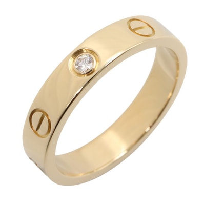 カルティエ CARTIER ミニラブリング 1PD リング・指輪 ジュエリー K18(イエローゴールド) ダイヤモンド レディース ゴールド系 / クリア系 B4056100 【中古】