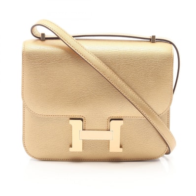エルメス HERMES コンスタンス3 ミニ ドレ ショルダーバッグ バッグ レザー シェーブルシャムキラ B刻印(2023年製造) レディース ゴールド系 084763CP 【中古】
