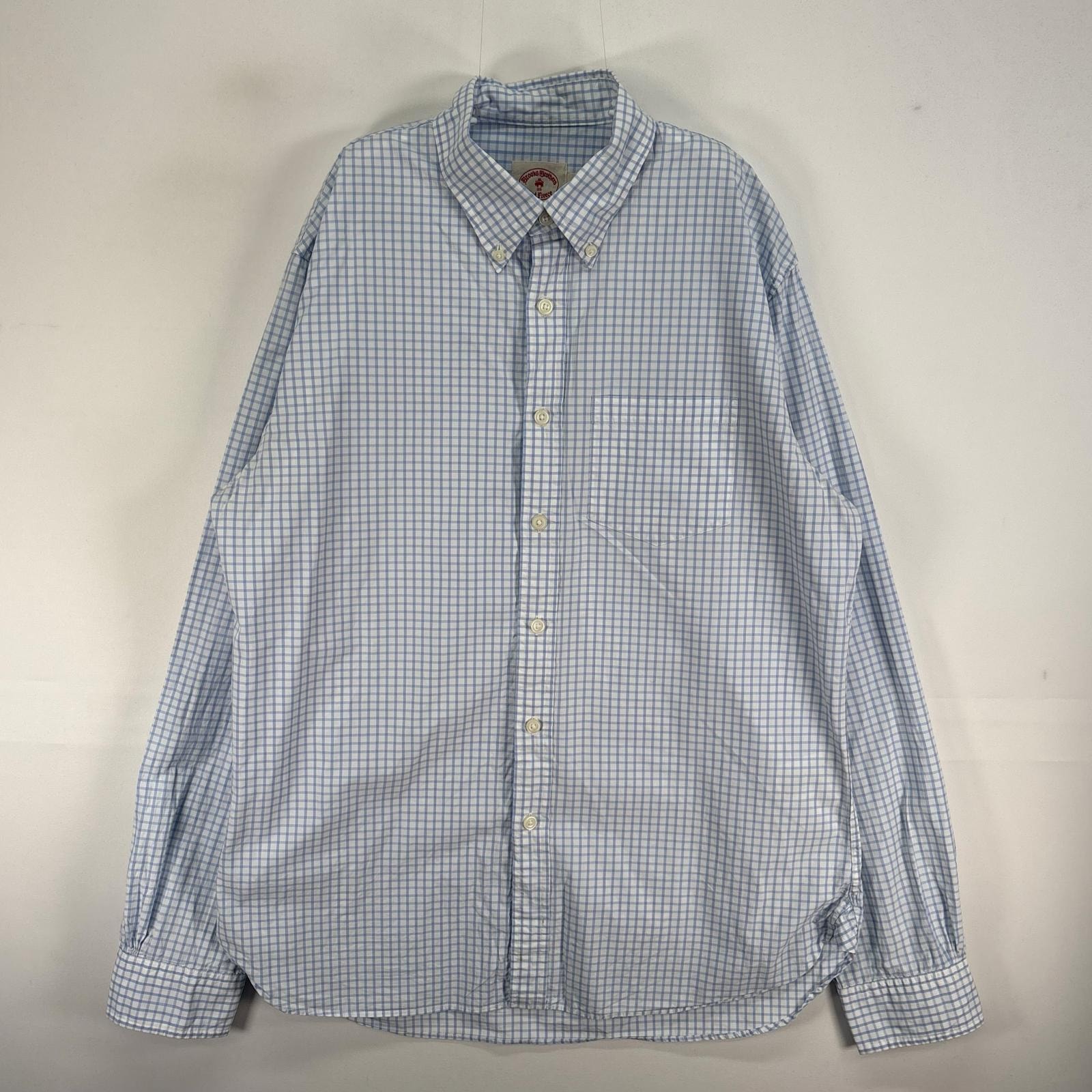 古着 ブルックスブラザーズ Brooks Brothers 長袖シャツ 胸ポケ RED FLEECE ボタンダウン L  ブルー系 チェック メンズ