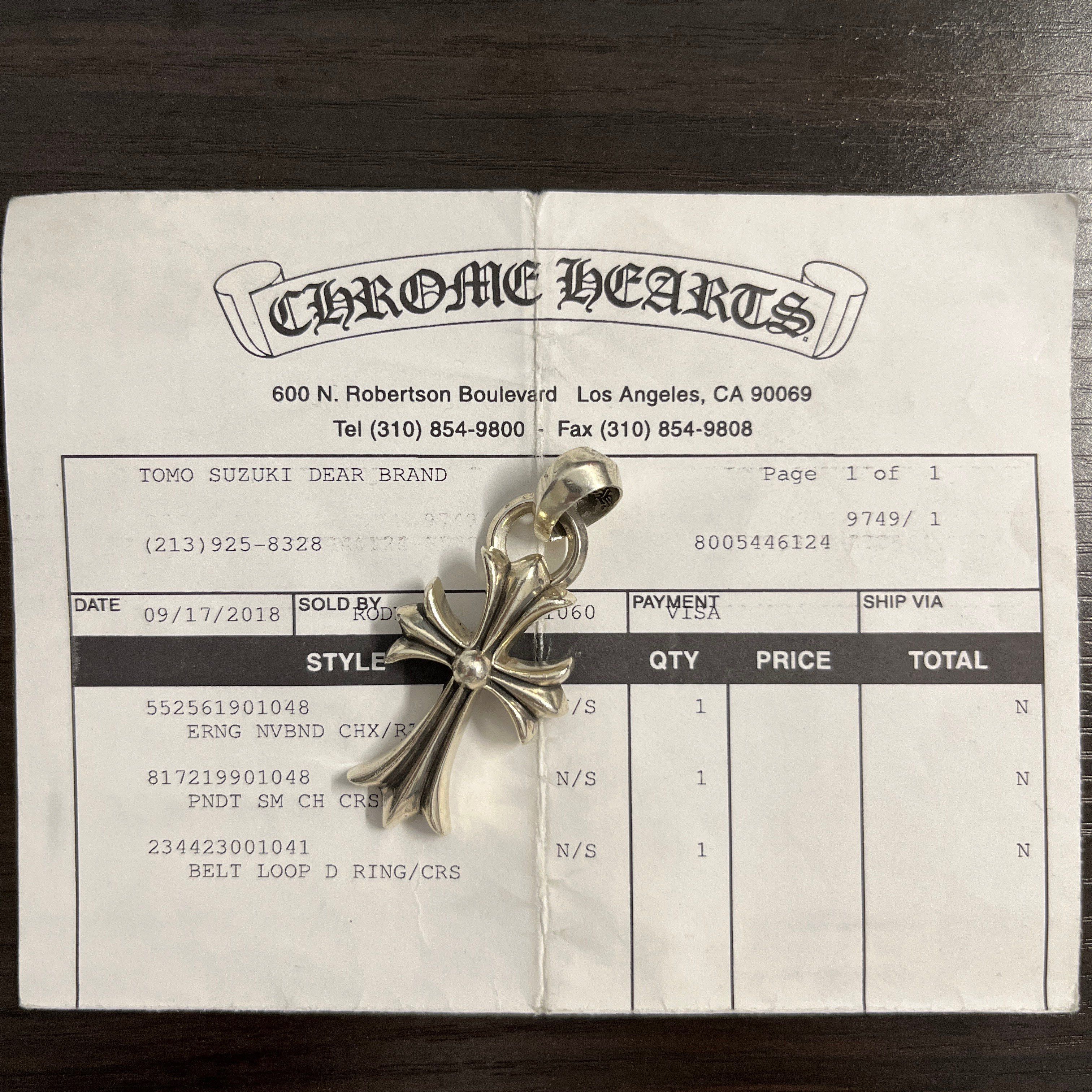 Chrome Hearts Tiny CH Cross Charm "Silver"