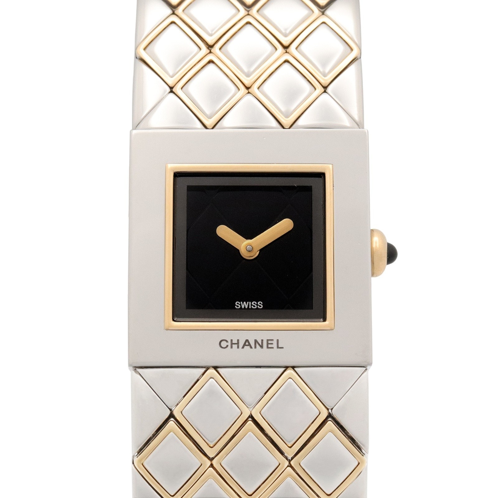 シャネル CHANEL マトラッセ 腕時計 時計 K18(イエローゴールド) ステンレススチール レディース ブラック系 H0475 【中古】