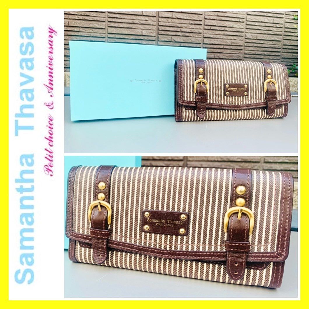 匿名配送■箱つき■限定■大丸購入■サマンサタバサプチチョイス 財布 ストライプ