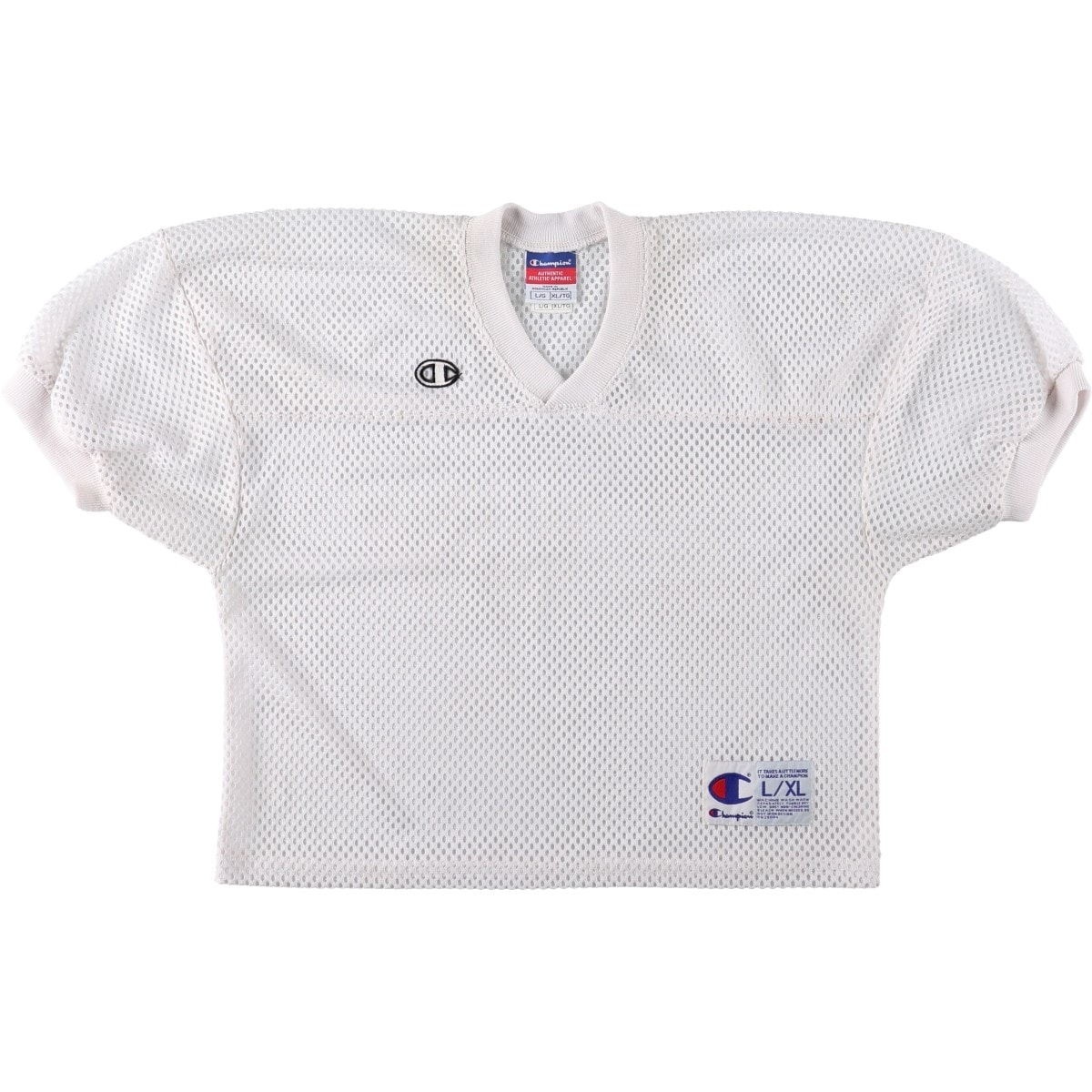 古着 00年代~ チャンピオン Champion AUTHENTIC ATHLETIC APPAREL Vネック 五分袖 メッシュ ゲームシャツ レディースL相当/eaa672915