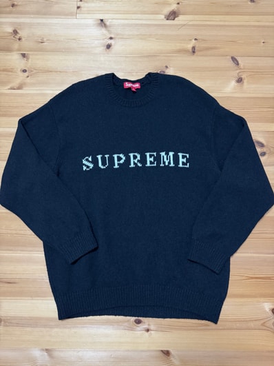 Supreme Contrast Logo Sweater "Black"