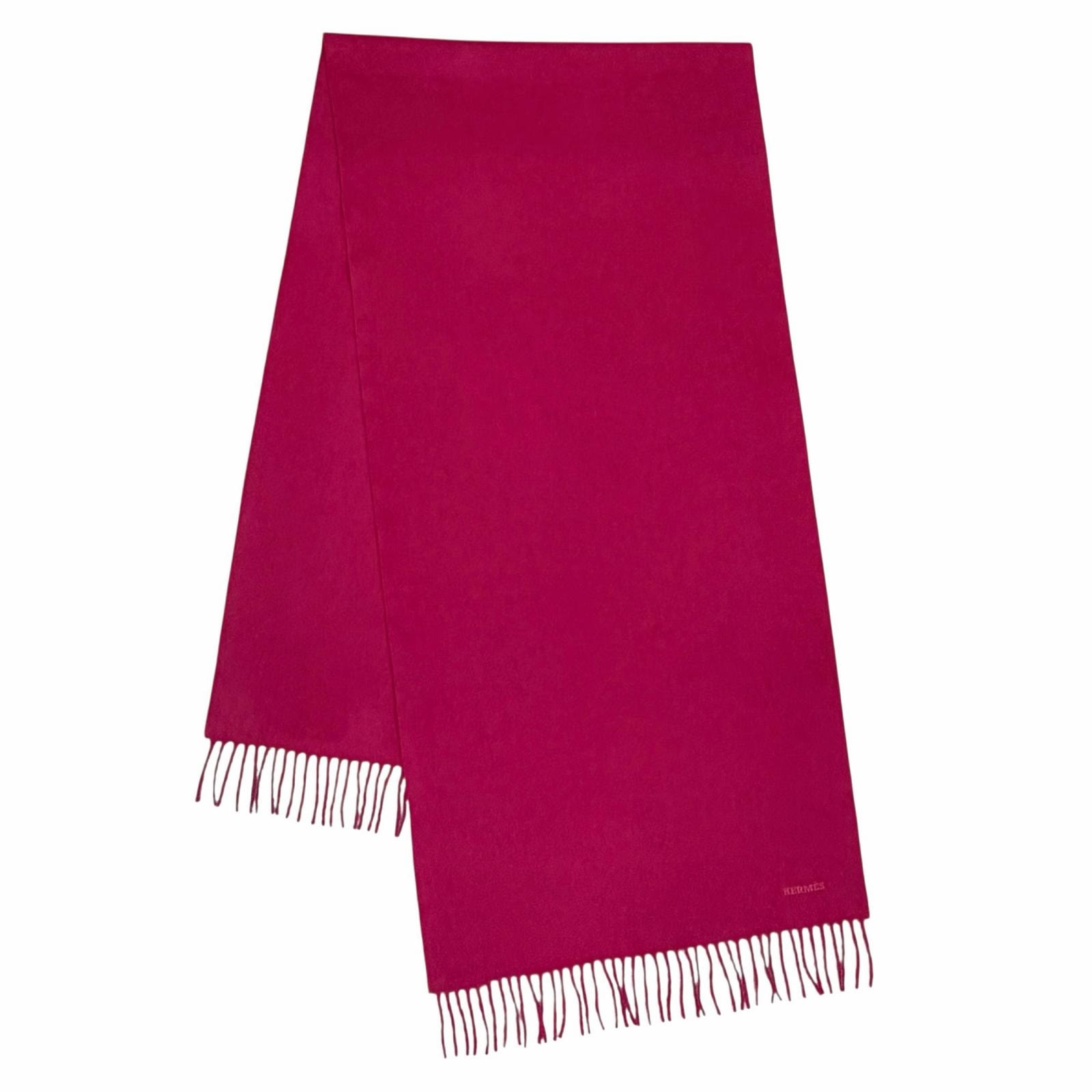 未使用品 エルメス カシミヤ100% マフラー  レッド