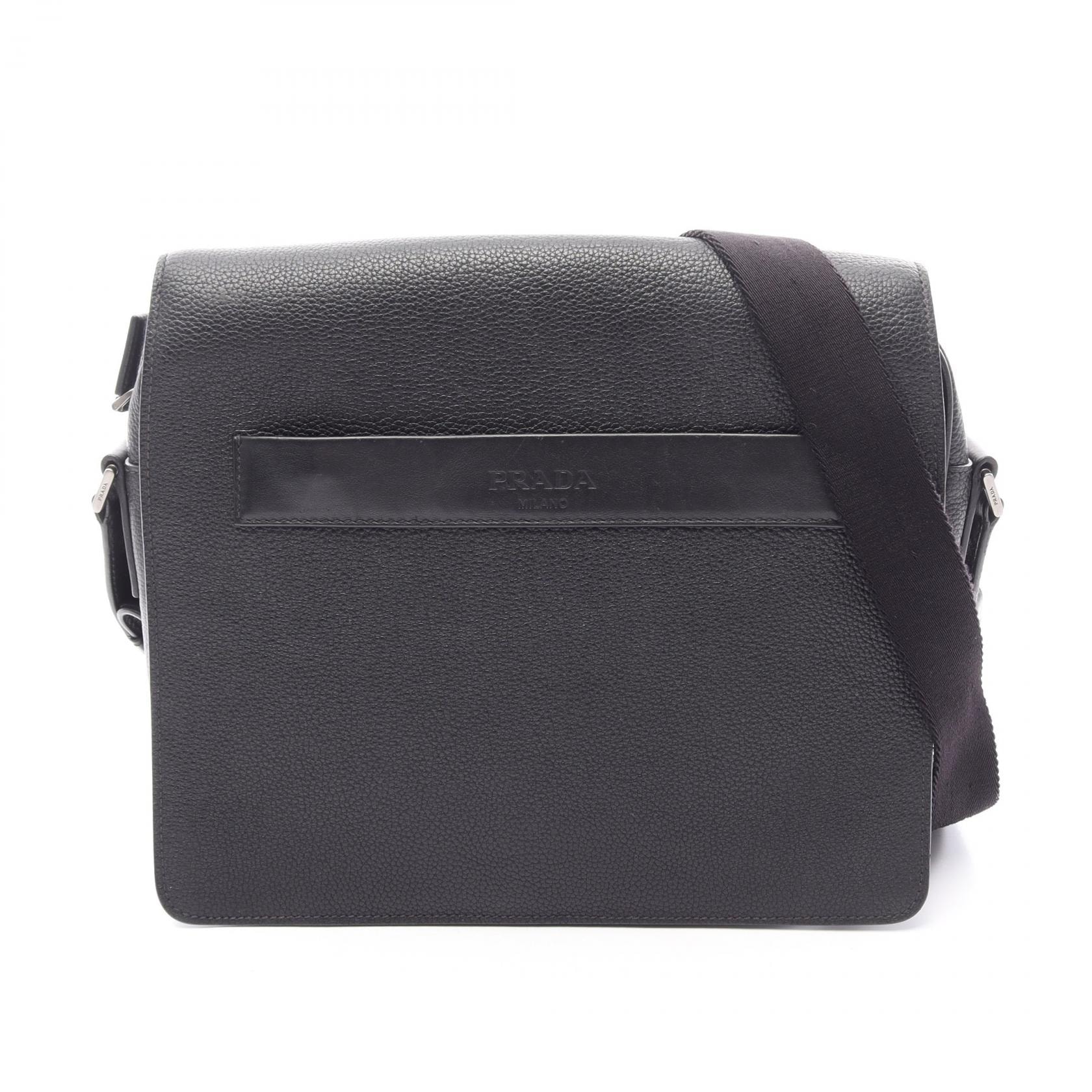 プラダ PRADA TORO ショルダーバッグ バッグ レザー メンズ ブラック系 2VD004 【中古】