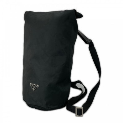PRADA プラダ ショルダーバッグ V228 ナイロン ブラック 黒 シルバー金具 レディース【中古品】