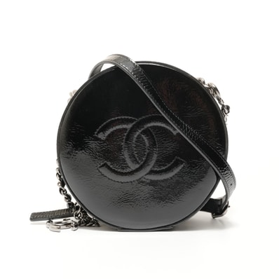 シャネル CHANEL 26番台 2way ラウンド バニティ パテント ショルダーバッグ【中古】