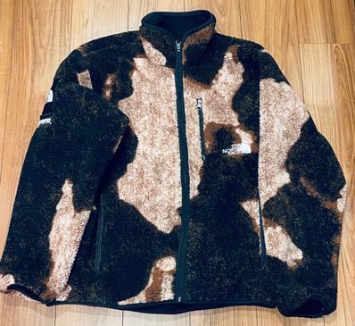 Supreme x The North Face Bleached Denim Print Fleece Jacket "Black"
