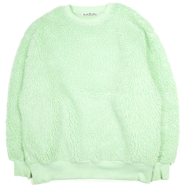 Acne Studios アクネストゥディオズ ポルトガル製 オーバーサイズボアスウェット FN-MN-OUTW000490 XS LIGHT GREEN トレーナー プルオーバー ジャケット トップス g23960