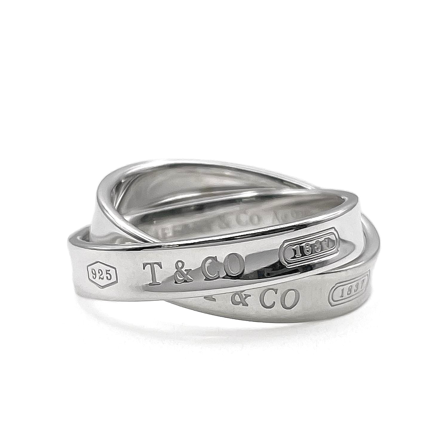 TIFFANY&Co. ティファニー インターロッキング リング・指輪
 SV925 8.5号 シルバー 新品仕上済 レディース
 【中古】